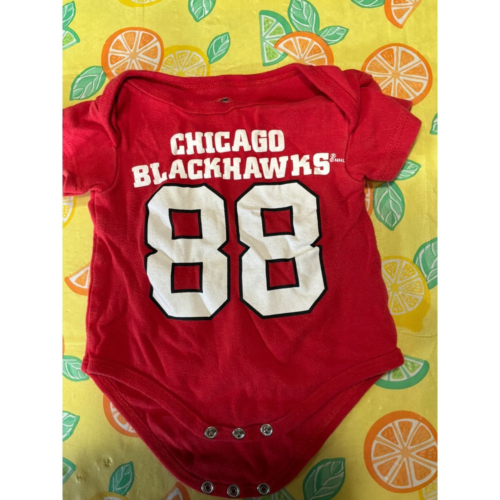 NHL Chicago Blackhawks Bodysuit Kids‎ 0-3M Red Patrick Kane 88 Jersey Romper